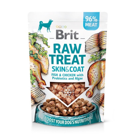 Brit Dog Raw Treat freeze-dried Skin and Coat Ласощі для здоров’я шкіри та шерсті у собак 40 г